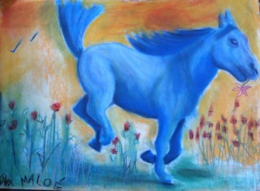 Peinture intitulée "Le-cheval-de-MaloaO…" par Akara Péala, Œuvre d'art originale