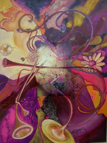 Peinture intitulée "Instrument des vents" par Akara Péala, Œuvre d'art originale