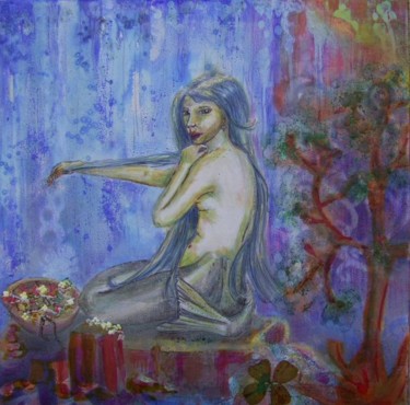 Peinture intitulée "Sirène Indroise" par Akara Péala, Œuvre d'art originale