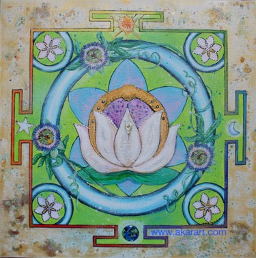 Pintura titulada "lotus-coeur-web.jpg" por Akara Péala, Obra de arte original, Otro