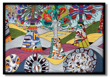 "Paisagem II" başlıklı Tablo Akasaki tarafından, Orijinal sanat, Akrilik Ahşap panel üzerine monte edilmiş