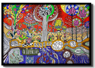 "Paisagem I" başlıklı Tablo Akasaki tarafından, Orijinal sanat, Akrilik Ahşap panel üzerine monte edilmiş