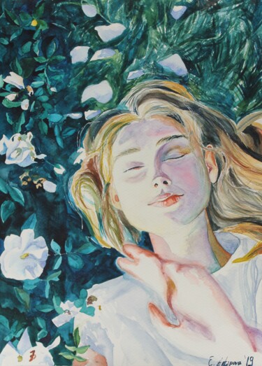 Rose hip Painting titled "Rose hip" by Ekaterina Antipova, Original Art, Watercolor