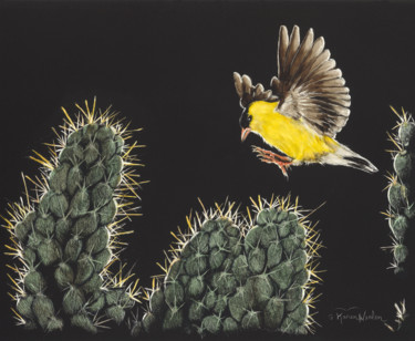 "Gold On Gold" Painting titled ""Gold On Gold"" by Karen Nealon, Original Art, Scratchboard Mounted on Other rigid panel