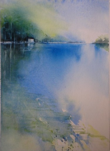 Peinture intitulée "L'autre rive" par Annick Claude, Œuvre d'art originale