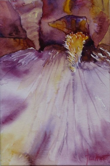 Peinture intitulée "Coeur de fleur III" par Annick Claude, Œuvre d'art originale