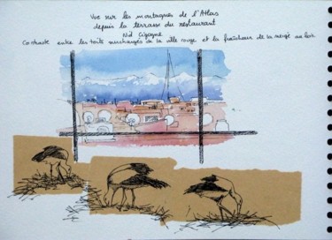 Peinture intitulée "Croquis Marrakech" par Annick Claude, Œuvre d'art originale