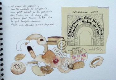 Peinture intitulée "Croquis Marrakech" par Annick Claude, Œuvre d'art originale