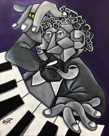 Картина под названием "Piano piano" - Aket Kubic, Подлинное произведение искусства, Акрил