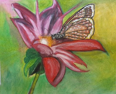 Tekening getiteld "Papillon" door Akhesa, Origineel Kunstwerk, Pastel