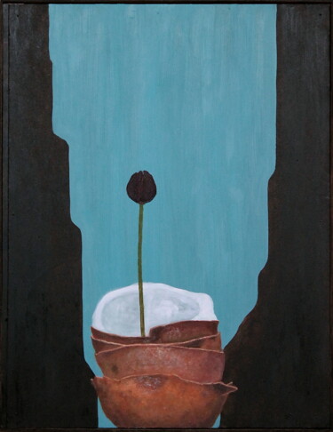 Malarstwo zatytułowany „Untitled” autorstwa Akil L., Oryginalna praca, Olej Zamontowany na Panel drewniany