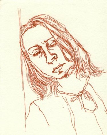 Dessin intitulée "Portrait" par Akila, Œuvre d'art originale