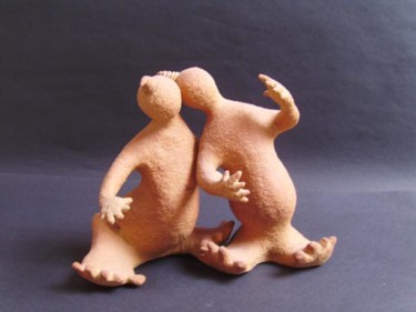 Sculpture intitulée "Les amoureux" par Akila, Œuvre d'art originale