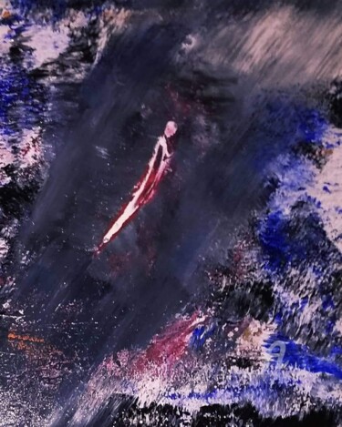 Peinture intitulée "L'homme perdu" par Akila Dahache, Œuvre d'art originale, Acrylique