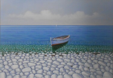 Pintura titulada "Greek coast" por Akis Topalis, Obra de arte original, Oleo