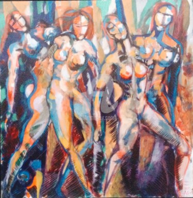 Pintura intitulada "A Dança nua" por Akosta, Obras de arte originais, Acrílico