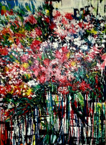 Painting titled "Flores do outro lad…" by Akosta, Original Artwork, Acrylic