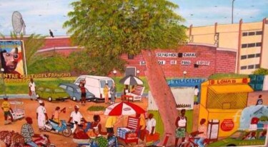 Peinture intitulée "centre culturel fra…" par Ako Wilson, Œuvre d'art originale