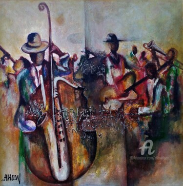 Peinture intitulée "Jazz" par Ako Wilson, Œuvre d'art originale, Acrylique
