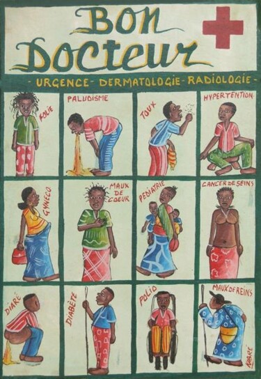 Peinture intitulée "bon docteur" par Ako Wilson, Œuvre d'art originale