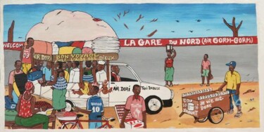 Peinture intitulée "la gare du nord" par Ako Wilson, Œuvre d'art originale