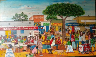 Peinture intitulée "ouaga" par Ako Wilson, Œuvre d'art originale, Huile