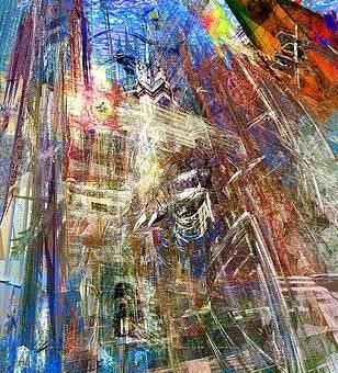 Arts numériques intitulée "Four_lords_cathedral" par Akozoom Fruids&Univerds, Œuvre d'art originale