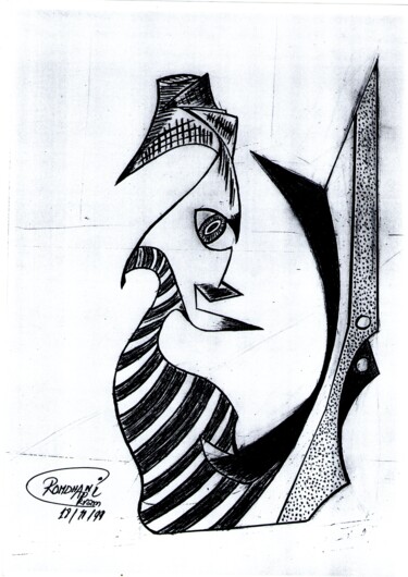 Zeichnungen mit dem Titel "rom 99" von Akram Romdhani, Original-Kunstwerk, Kugelschreiber