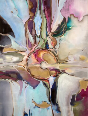 Peinture intitulée "Flux" par Aksana Chmel, Œuvre d'art originale, Huile