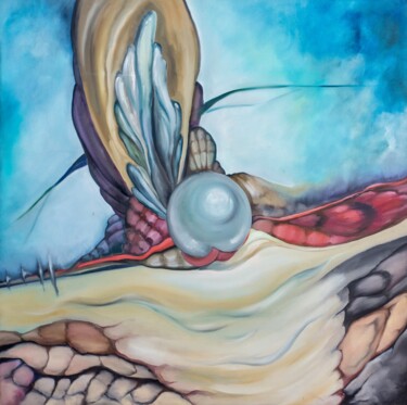 Schilderij getiteld "Pearl" door Aksana Chmel, Origineel Kunstwerk, Olie