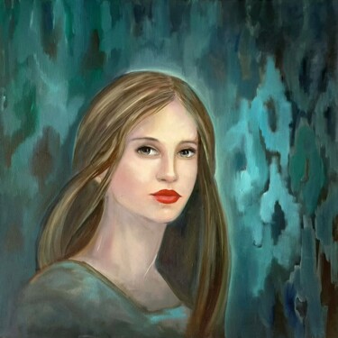 Painting titled "Nastya" by Aksana Chmel, Original Artwork, Oil