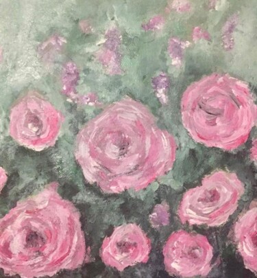 Картина под названием "Roses" - Aksana Shyrko, Подлинное произведение искусства, Акрил