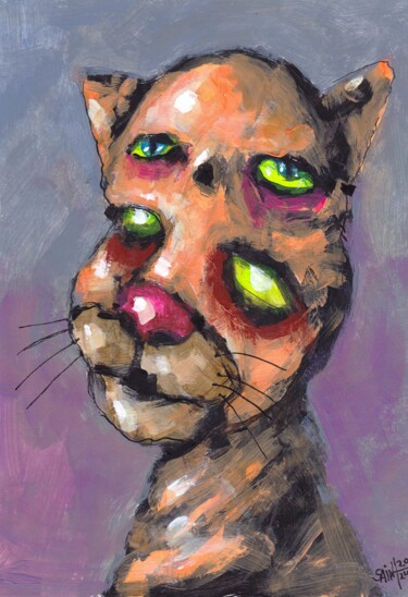 Malarstwo zatytułowany „Mr. Orange kot” autorstwa Аксенов Руслан, Oryginalna praca, Akryl