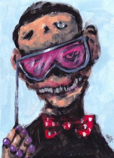 Картина под названием "Mr. Pink Eyes" - Аксенов Руслан, Подлинное произведение искусства, Акрил