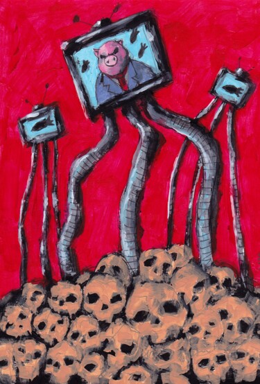 Malerei mit dem Titel "Mr. Tripod" von Aksenov Ruslan, Original-Kunstwerk, Acryl