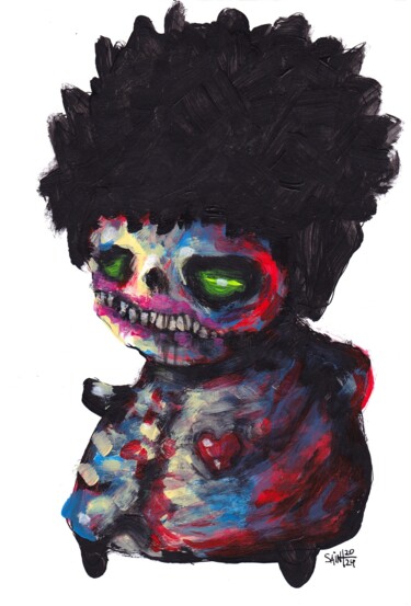 Pittura intitolato "Mr. Zombie Voodoo" da Aksenov Ruslan, Opera d'arte originale, Acrilico