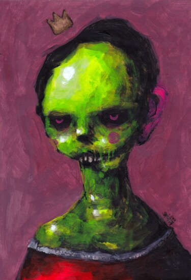Painting titled "Mr. Green Prince" by Aksenov Ruslan, Original Artwork, Acrylic