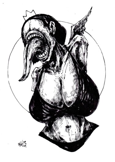 Рисунок под названием "Mrs. Big rot" - Аксенов Руслан, Подлинное произведение искусства, Акрил