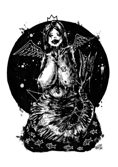 "Mrs. Mermaid" başlıklı Tablo Аксенов Руслан tarafından, Orijinal sanat, Akrilik