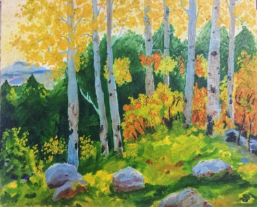 Painting titled "autumn onset" by Akshatha, Original Artwork, Oil