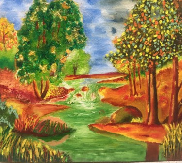 Painting titled "nature overdose" by Akshatha, Original Artwork, Oil