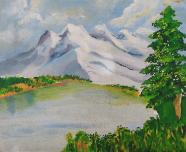 Painting titled "winter wonder" by Akshatha, Original Artwork, Oil