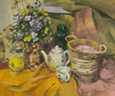 Painting titled "Летние мотивы" by Aksinia, Original Artwork, Oil