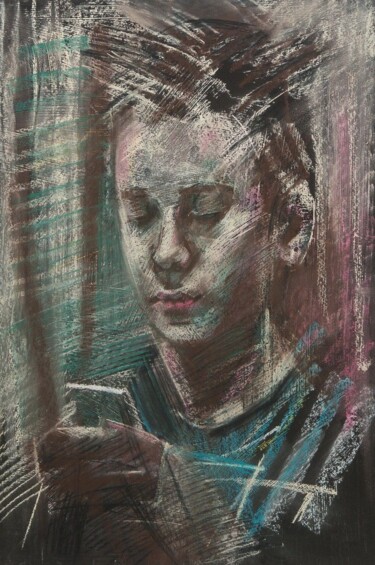 Картина под названием "Портрет сына" - Aksinia, Подлинное произведение искусства, Пастель