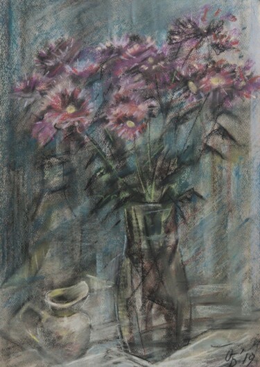 Malerei mit dem Titel "Тихие сумерки" von Aksinia, Original-Kunstwerk, Pastell