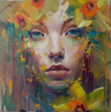 Картина под названием "Portrait of Narciss…" - Aksinia, Подлинное произведение искусства, Масло Установлен на Деревянная рам…