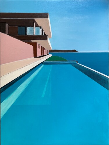 Schilderij getiteld "Villa avec vue" door Al Freno, Origineel Kunstwerk, Acryl