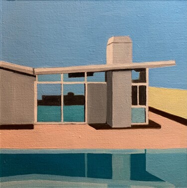 Malarstwo zatytułowany „Villa à Palm-Springs” autorstwa Al Freno, Oryginalna praca, Olej