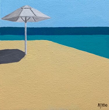 Painting titled "Beach umbrella" by Al Freno, Original Artwork, Oil