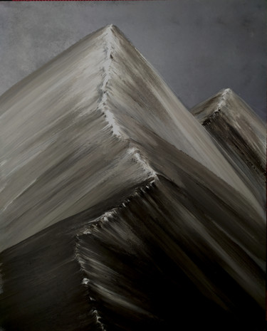 Картина под названием "Тибетские вершины" - A.L.A, Подлинное произведение искусства, Акрил Установлен на Деревянная рама для…
